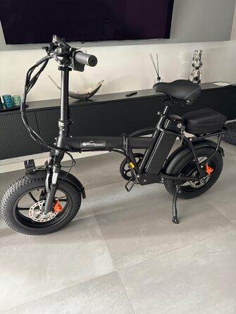 Електровелосипед Skivogr 16'' складаний для чоловіків і жінок, 48V/18Ah, фетбайк з 3.0'' шинами, 250W, 25 км/год, гідравлічні дискові гальма, кольоровий дисплей, 3 режими їзди