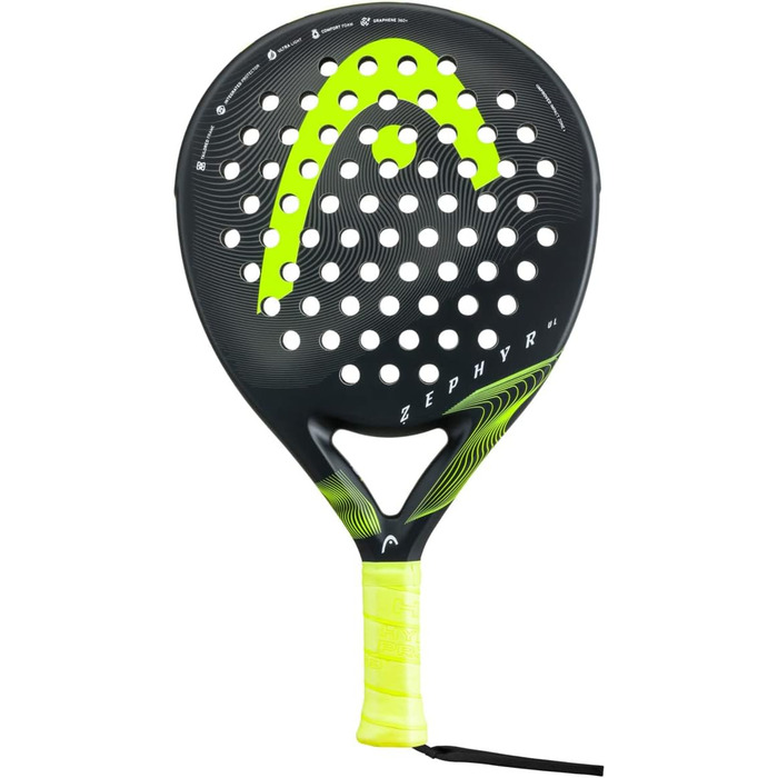 Плечевий ракетка для падел-тенісу HEAD Zephyr UL 2023 (чорний/жовтий), унісекс, для дорослих
