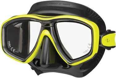 Маска для дайвінгу Tusa M-212 CEOS з прозорим силіконовим обтюратором, чорна/жовта