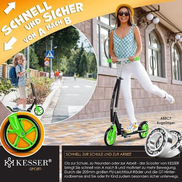 Дитячий самокат KESSER® Cityroller для міста, складаний, трюковий