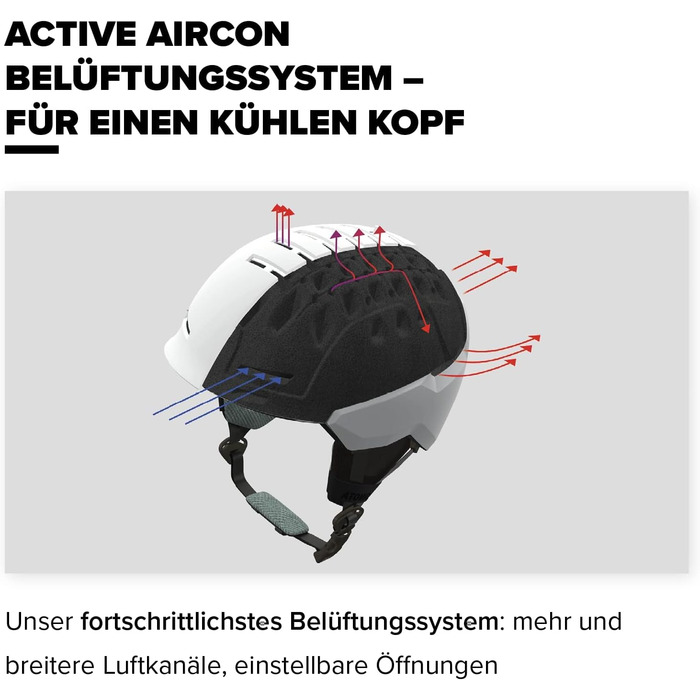 Гірськолижний шолом ATOMIC Savor Visor Stereo з візором, максимальне поглинання ударів, вентиляція Aircon, дзеркальне покриття, розмір 59-63, світло-фіолетовий
