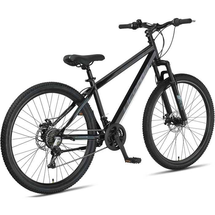 Гірський велосипед Licorne Bike Thunder Premium для дорослих та дітей, 27.5 дюймів, дискові гальма, чорний