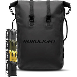 Водонепроникний рюкзак Nordlight Dry Bag 35л - Roll Top, з м'яким плечовим ременем, для водного спорту, велосипеда, кур'єра, трекінгу, риболовлі (Чорний, 35 л)