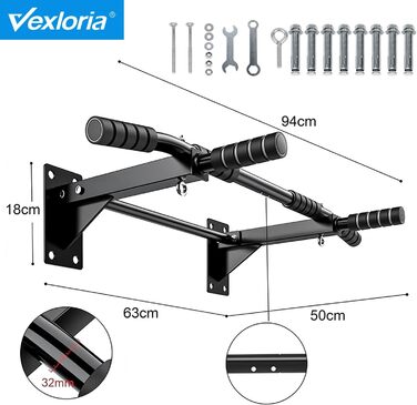 Кімнатна турнік Vexloria 4-в-1 з нержавіючої сталі для TRX, боксу та пресу