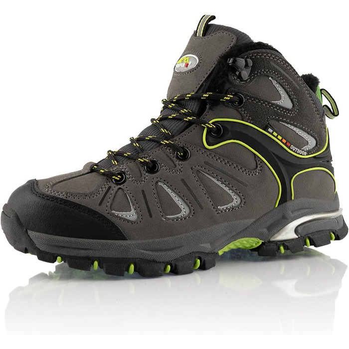 Трекінгові черевики для жінок та чоловіків, теплі, з підкладкою, сірі, зелені (37 EU)