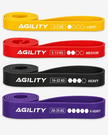 Набір фітнес-резисторів для силових тренувань та розтяжки Agility 9в1