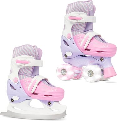 Роликові ковзани для дівчаток RAVEN, регульовані, з LED-підсвіткою, 30-33 (18,5-20,5 см), Loret з ковзанами