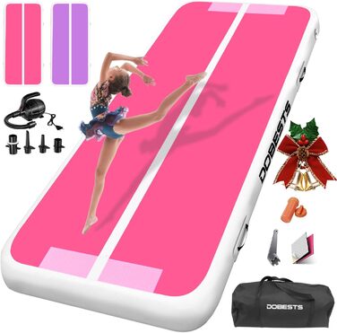 DOBESTS Airtrack Matte - Килимок для гімнастики та фітнесу, 600x100x20 см, рожевий та фіолетовий