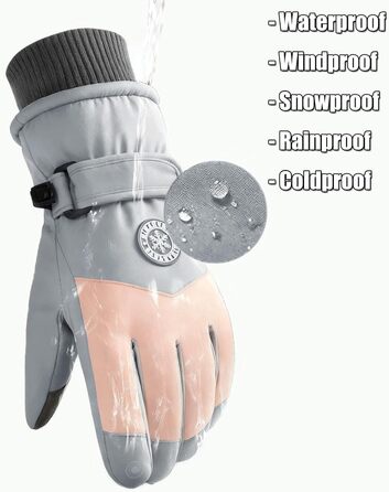 Чоловічі зимові рукавички KXF з шкіри, утеплені флісом, вітронепроникні, теплих кольорів (світло-сірий, рожевий)