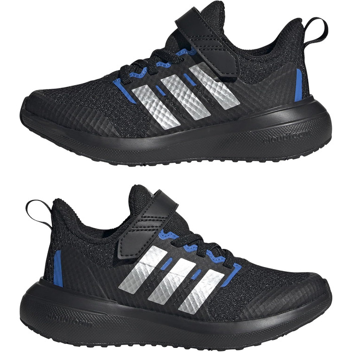 Дитячі кросівки adidas Fortarun 2.0 - чорний, сріблястий, royal blue (28.5 EU)