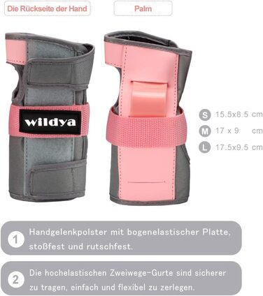 Дитячий комплект захисту Wildya 7в1 зі шоломом для велосипеда, самоката та роликів, розмір L, рожевий