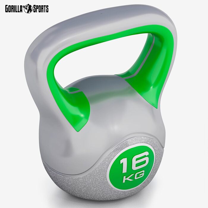 Кетлбел GORILLA SPORTS® 2-20 кг - вага для фітнесу, тренувань, з пластиковою підставкою (окремо/набір)