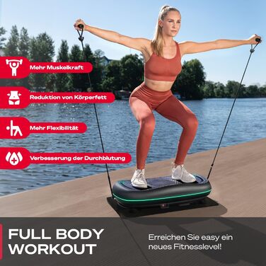 Платформа для вібрації Sportstech 4D Premium VP500 з LED-дисплеєм та Bluetooth | Для фітнесу та йоги вдома | Німецька якість