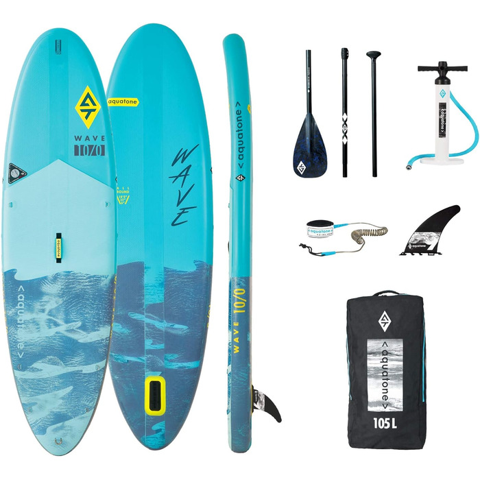 Надувна SUP-дошка AZTRON Aquatone Wave 10.0, 305x81x15 см, для серфінгу та веслування стоячи