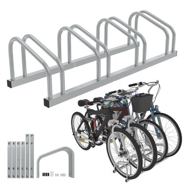 Підставка для велосипедів Froadp на 4 велосипеда, для шини 30-65 мм, сталева, оцинкована, для підлоги та стіни
