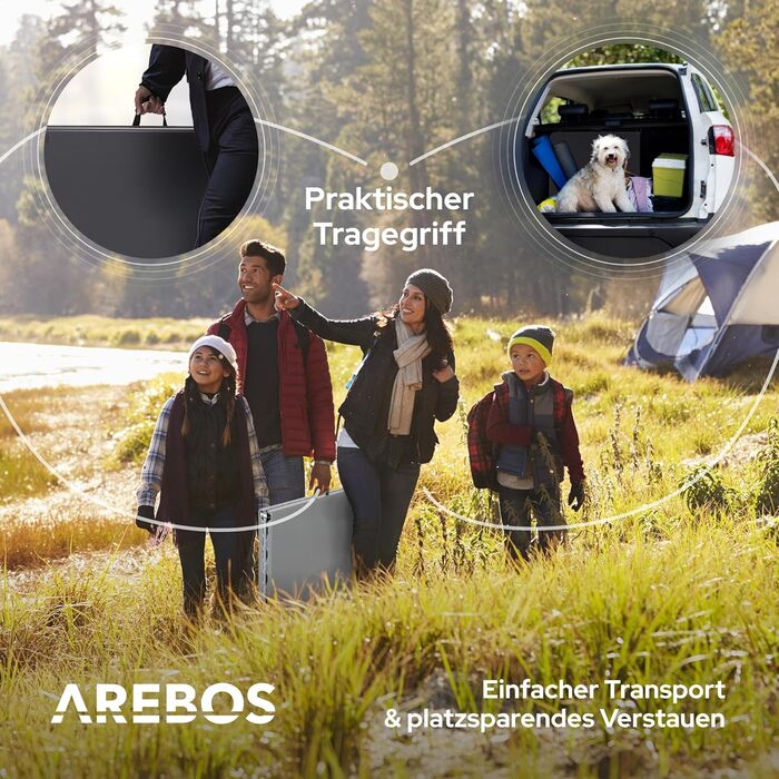 Складаний садовий стіл Arebos Buffettisch 182x74x74 см | Стіл для вечірки, відпочинку, кемпінгу | 8 осіб | Антрацит