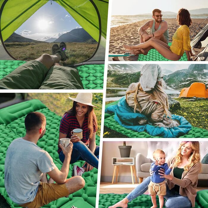 Isomatte HVIERO Саморозкладаючася, для кемпінгу та подорожей, ультралегка, компактна, зелена