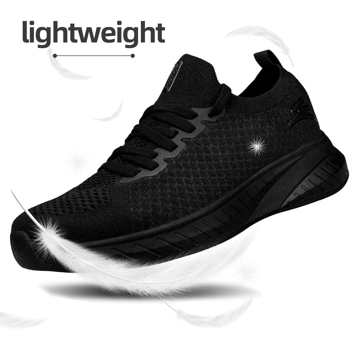 Жіночі спортивні кросівки для бігу та повсякденного носіння. Легкі, дихаючі, чорні (38 EU)