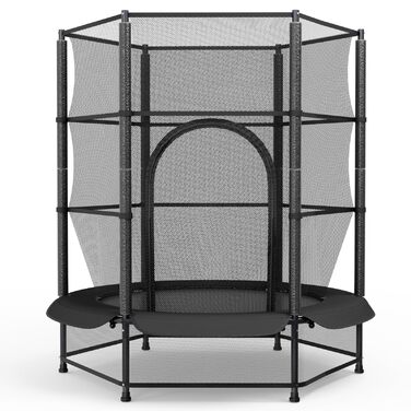 Батут для дітей LIFERUN Ø140 см з сіткою безпеки, для саду та дому, до 50 кг, чорний