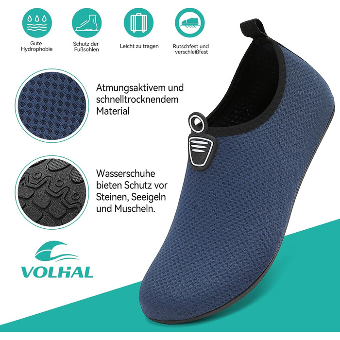 Шкарпетки для плавання та водних видів спорту для жінок та чоловіків. Швидковисихаючі шкарпетки для пляжу, басейну, йоги, серфінгу. Розміри 35-47 EU, блакитні.