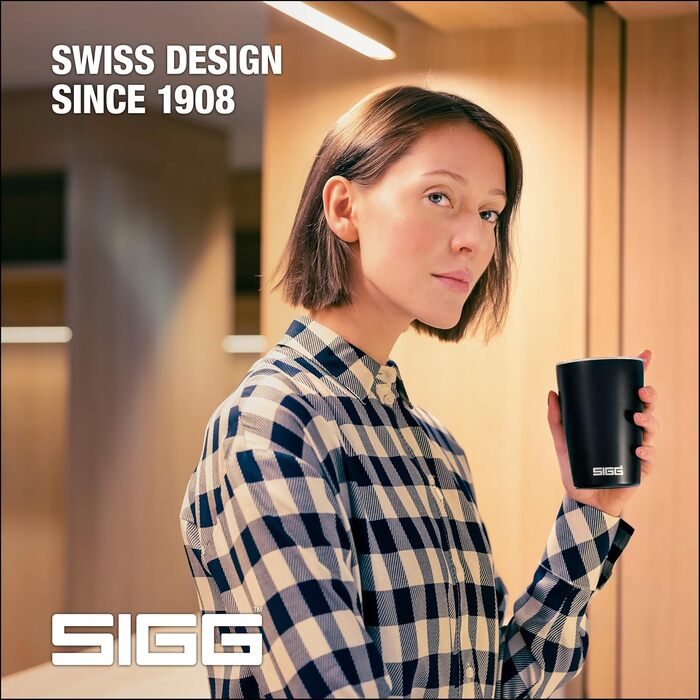Термочашка SIGG Neso Pure Ceram чорна 0,3 л – керамічне покриття, Tritan-кришка, легка, BPA-free, з нержавіючої сталі 18/8, для кави, підходить для посудомийки