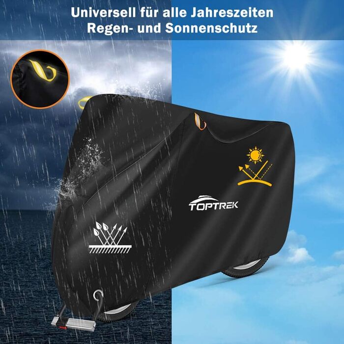 Чохол для велосипеда Toptrek 200x110x70cm, 210D Oxford, водонепроникний, захист від сонця, міцний, з сумкою