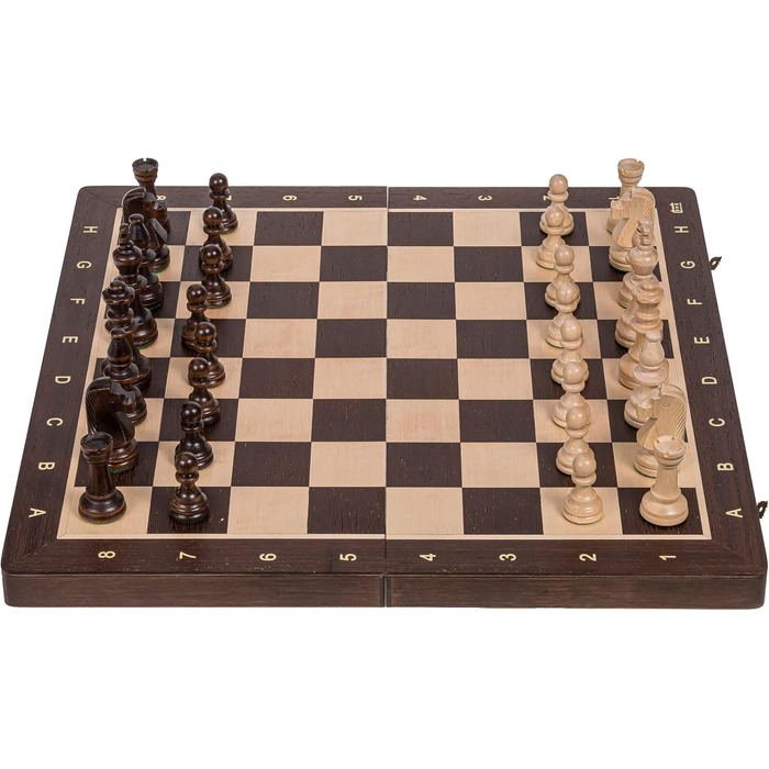 Дерев'яний шаховий набір Square Pro Nr 5 WENGE, шахи Staunton, шахівниця з дерева
