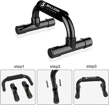 Набір для віджимань 5BILLION Liegestützgriffe - тренажер для дому, підтримка для віджимань, піна, чорний