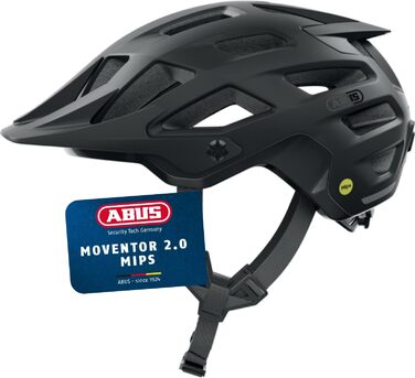 Шолом ABUS Moventor 2.0 MIPS MTB - захисний шолом для гірського велосипеда, All-Mountain, чорний (velvet black), розмір M (54-58 см)