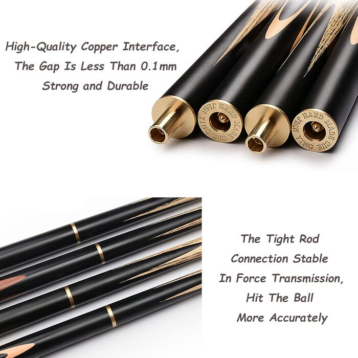 HIOD Більярдний кий 19oz, 57 дюймів, з насадками 10mm, ручна робота, для снукеру, з коробкою та подовжувачами