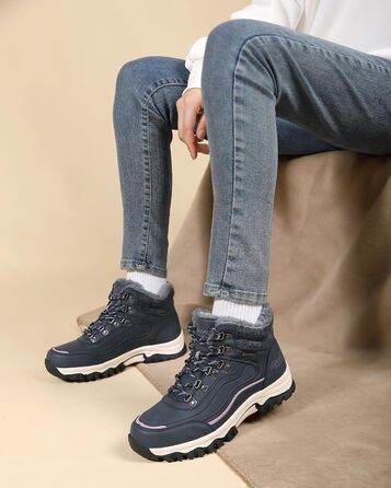 Жіночі зимові черевики: теплі трекінгові черевики для снігу, розмір 36-41 (синій, 38 EU)