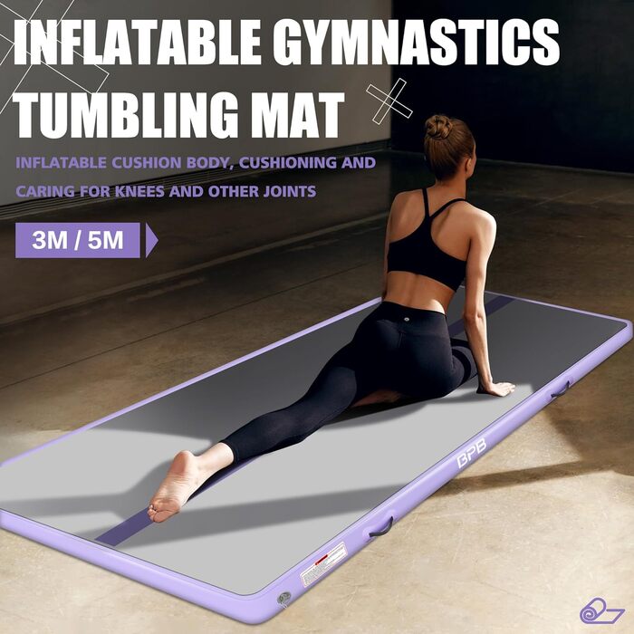 Надувна гімнастична матка BPB Air Matte Track, 3 м: для тренувань, йоги, челедингу, пілатесу