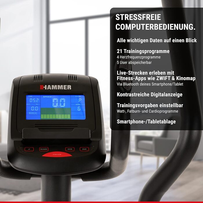 Орбітрек HAMMER Crosstech XTR BT з Glute Shaper, 21 програмою та індикатором потужності
