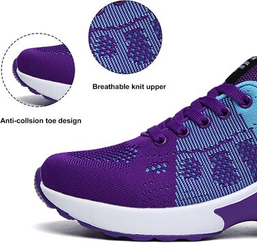 Жіночі кросівки для бігу Hitmars: спортивне взуття з повітряною подушкою, антиковзаючі, для бігу по вулицях, скандинавської ходьби, фітнесу. Розміри EU 36-46. Кольори: чорний, рожевий, червоний, помаранчевий, фіолетовий, білий.