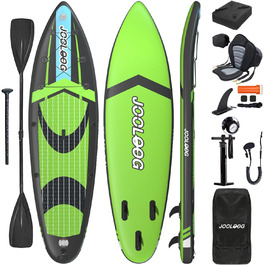 Надувний SUP-борд JOOLOOG Stand Up Paddle Board з сидінням для каяків, 320 x 81 x 15 см (зелений)