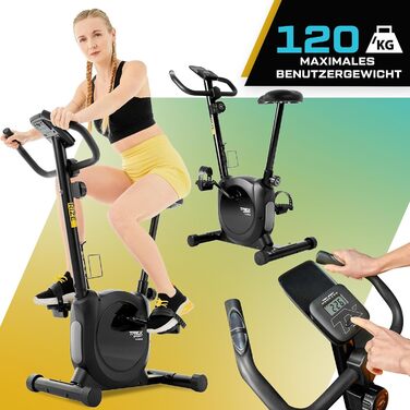 Велотренажер TREX SPORT TX-350MB RIZE, магнітний, 10 рівнів навантаження, пульсометр, 5 висот сидіння, до 120 кг, чорний