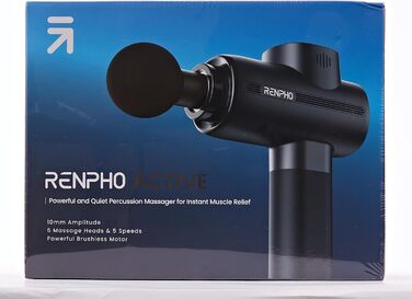 Масажний пістолет RENPHO, до 3200 уд/хв, USB-C, для розслаблення м'язів, чорний, найкращий подарунок для сім'ї