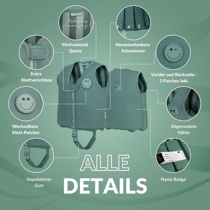 Дитячий жилет для плавання NOARD | Безпечний жилет для навчання плаванню | 15-30 кг, 2-6 років | Сертифікований EN 13138-1:2021