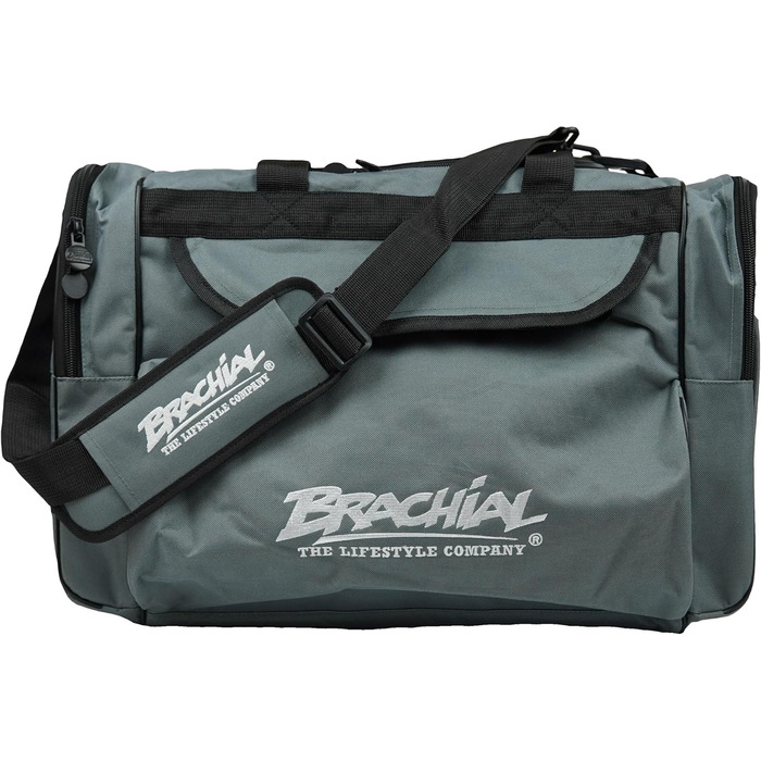 Чоловіча спортивна сумка Brachial Premium, водостійка, з відділенням для взуття та ременем, сіра, розмір M, для спортзалу та подорожей