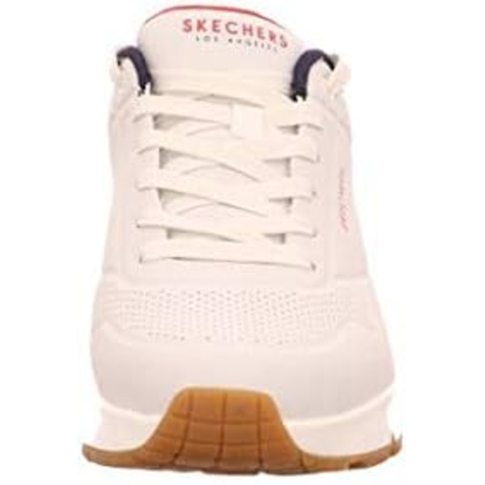 Кросівки Skechers Uno Stand On Air для чоловіків, білі, Durabuck, темно-синій, червона окантовка, 41.5 EU
