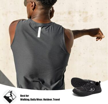 Взуття для бігу HOBIBEAR | Кросівки для трейлраннінгу з широкою передньою частиною | Чорні (43 EU)