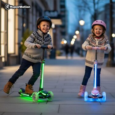 Самокат дитячий HyperMotion Willy складаний, регульований кермо, гумові колеса, до 40 кг, чорний