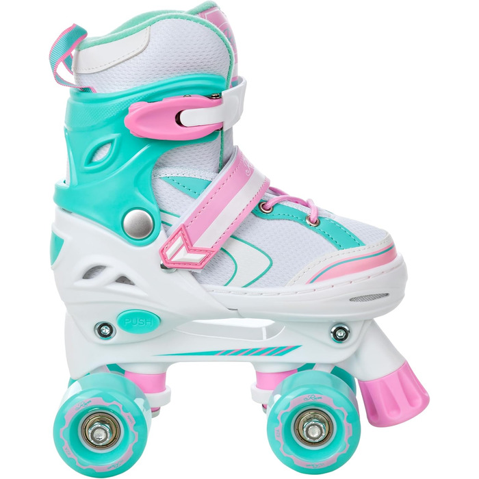 Роликові ковзани для дівчаток RAVEN Lia Mint, регульовані, з LED підсвіткою, 30-33 розмір (18,5-20,5 см), без рами