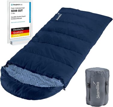 Спальний мішок для дітей Skandika Dundee Junior | Теплий, водонепроникний, флісовий, 175x70 см, індиго