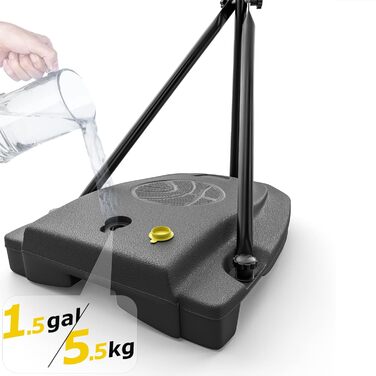 Баскетбольний кошик зі стійкою, комплект. Регульована висота 110-190 см. Ігровий набір для дітей, для гри в приміщенні та на вулиці. Чорно-жовтий колір