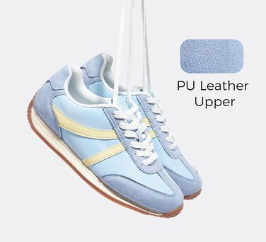 Жіночі ретро-кросівки LUCKY STEP: зручні повсякденні черевики 39 EU, синьо-жовті, з протиковзкою підошвою та дихаючою підкладкою