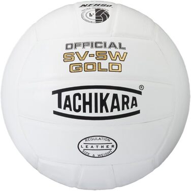 Волейбольний м'яч Tachikara SV5W Gold Competition Premium - шкіряний, білий
