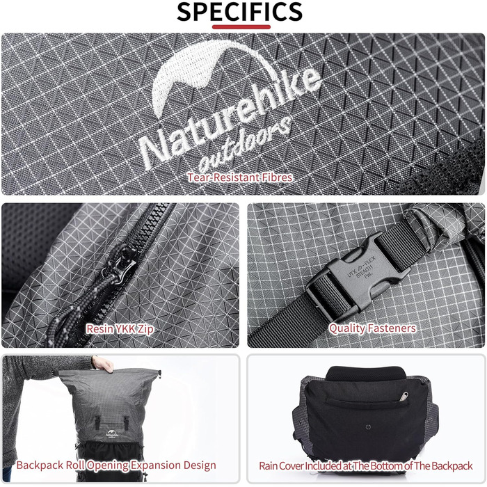 Туристичний рюкзак Naturehike Rock 60/40/20+5 л з внутрішнім каркасом для кемпінгу, подорожей та хайкінгу