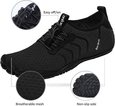 Чоловічі та жіночі водяні шльопанці з сітчастої тканини без шнурівків, 45 EU, Wz111eu, чорний