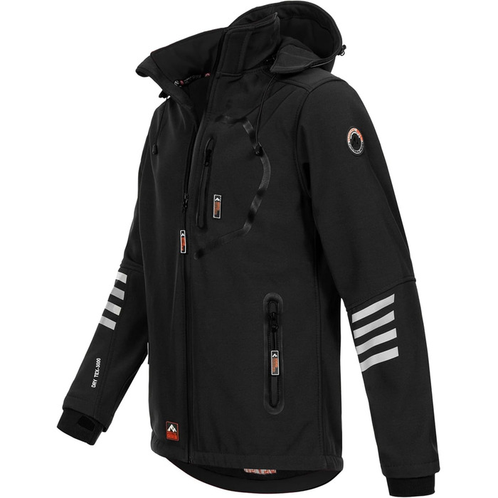 Чоловіча softshell куртка AS301 водонепроникна та дихаюча з флісовою підкладкою для активного відпочинку, чорно-помаранчева, розмір S